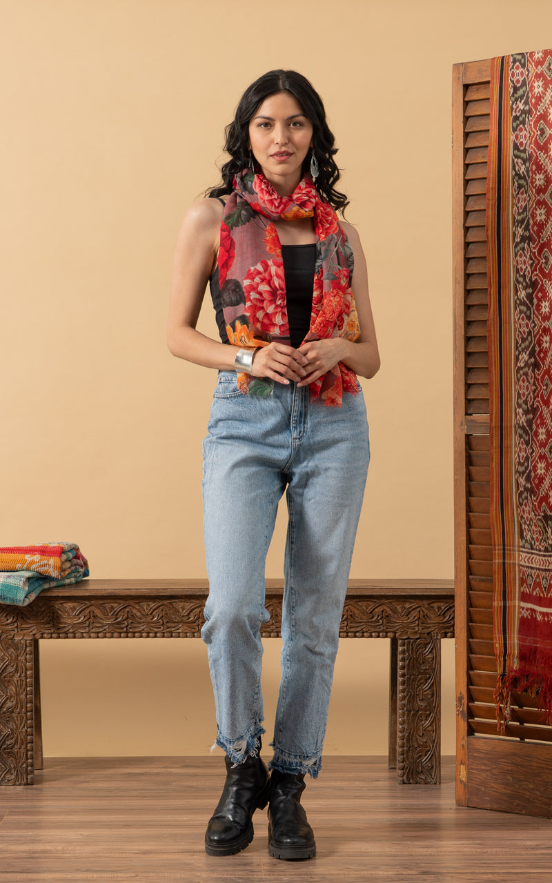 Silk Wool Shawl, Rosetta