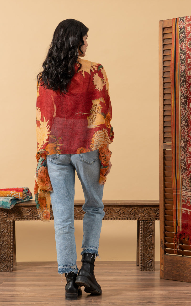 Silk Wool Shawl, Autumn