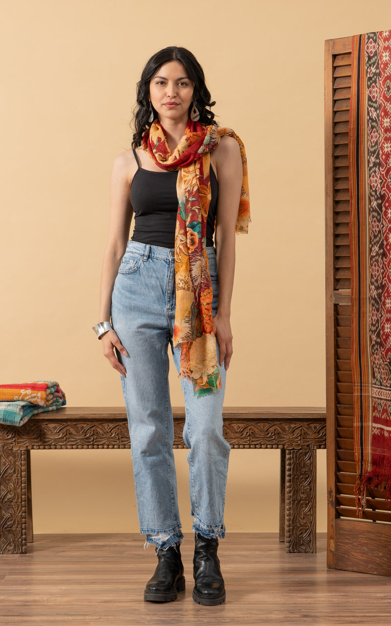 Silk Wool Shawl, Autumn