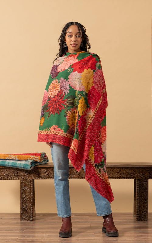 Silk Wool Shawl, Large Size, Deleria