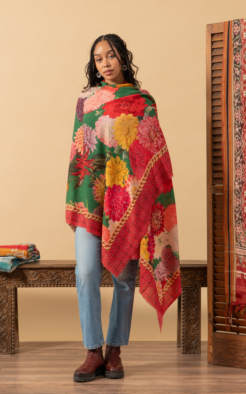 Silk Wool Shawl, Large Size, Deleria
