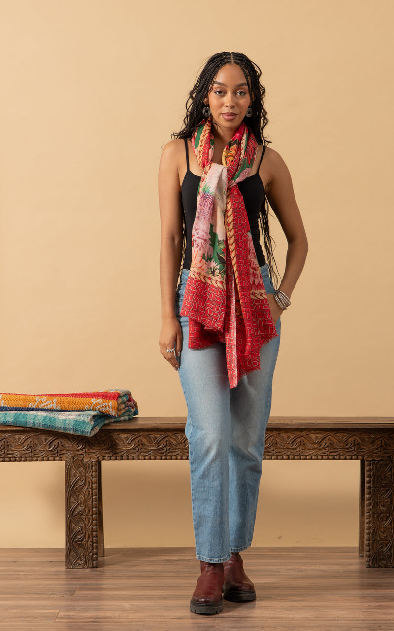 Silk Wool Shawl, Large Size, Deleria