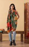 Silk Wool Shawl, Large Size, Nila Green