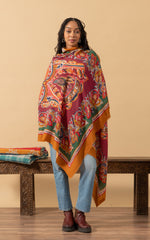 Silk Wool Shawl, Large Size, Fortuna