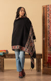 Tribal Shawl, Large, Black Geometric