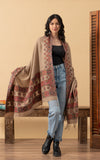 Tribal Shawl, Large, Beige Ethnic