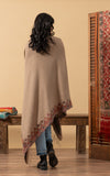 Tribal Shawl, Large, Beige Ethnic