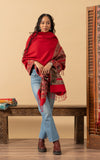 Tribal Shawl, Large, Red Geometric