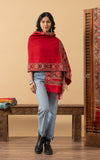 Tribal Shawl, Red Geometric