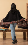 Tribal Shawl, Black Geometric
