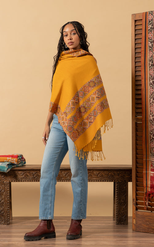 Tribal Shawl, Gold Diamond