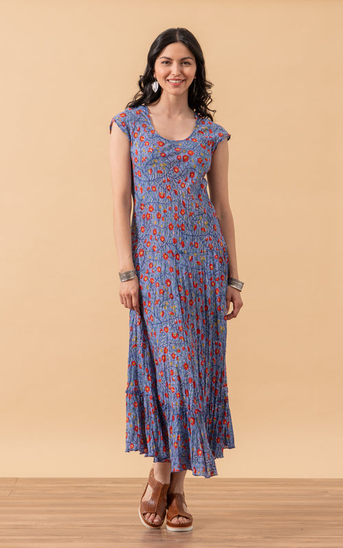Sedona Dress, Long, Cap Sleeve, Violette