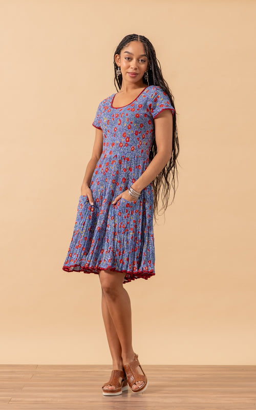 Santa Fe Dress, Short, Cap Sleeve, Violette