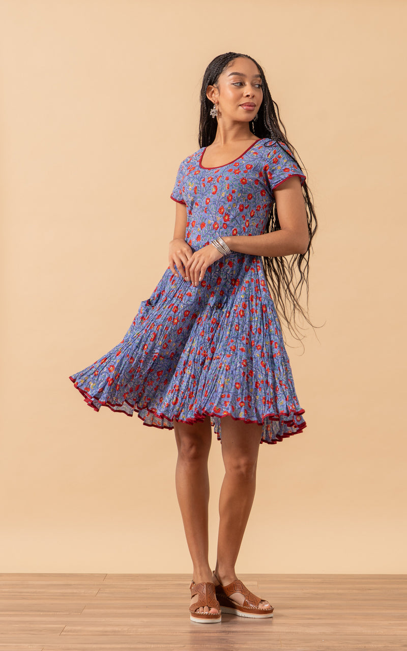 Santa Fe Dress, Short, Cap Sleeve, Violette
