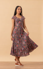 Sedona Dress, Long, Cap Sleeve, Gemma Taupe
