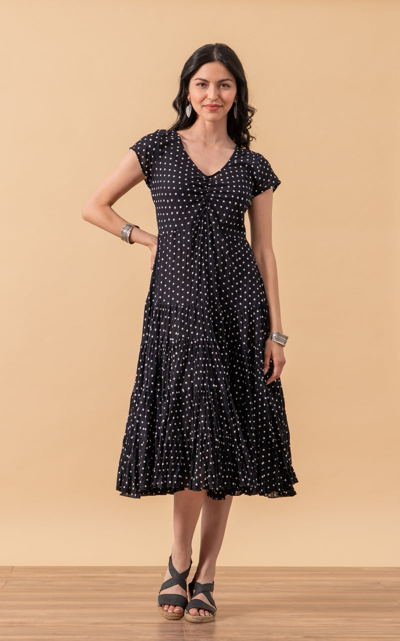 long dress in spanish Flamenco Black mermaid prom dress with Polka Dot Tulle, Backless Design, Long Sleeves, Ruffles