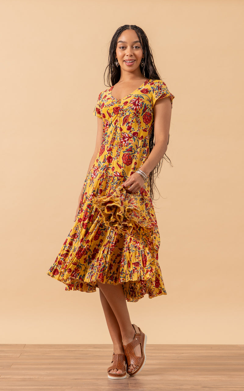 Paloma Dress, Long, Cap Sleeve, Marisol