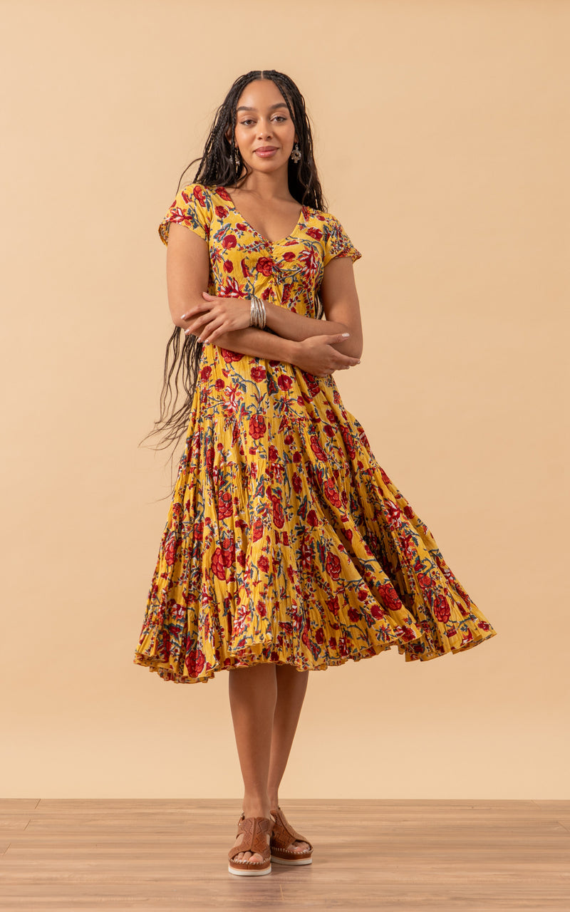 Paloma Dress, Long, Cap Sleeve, Marisol