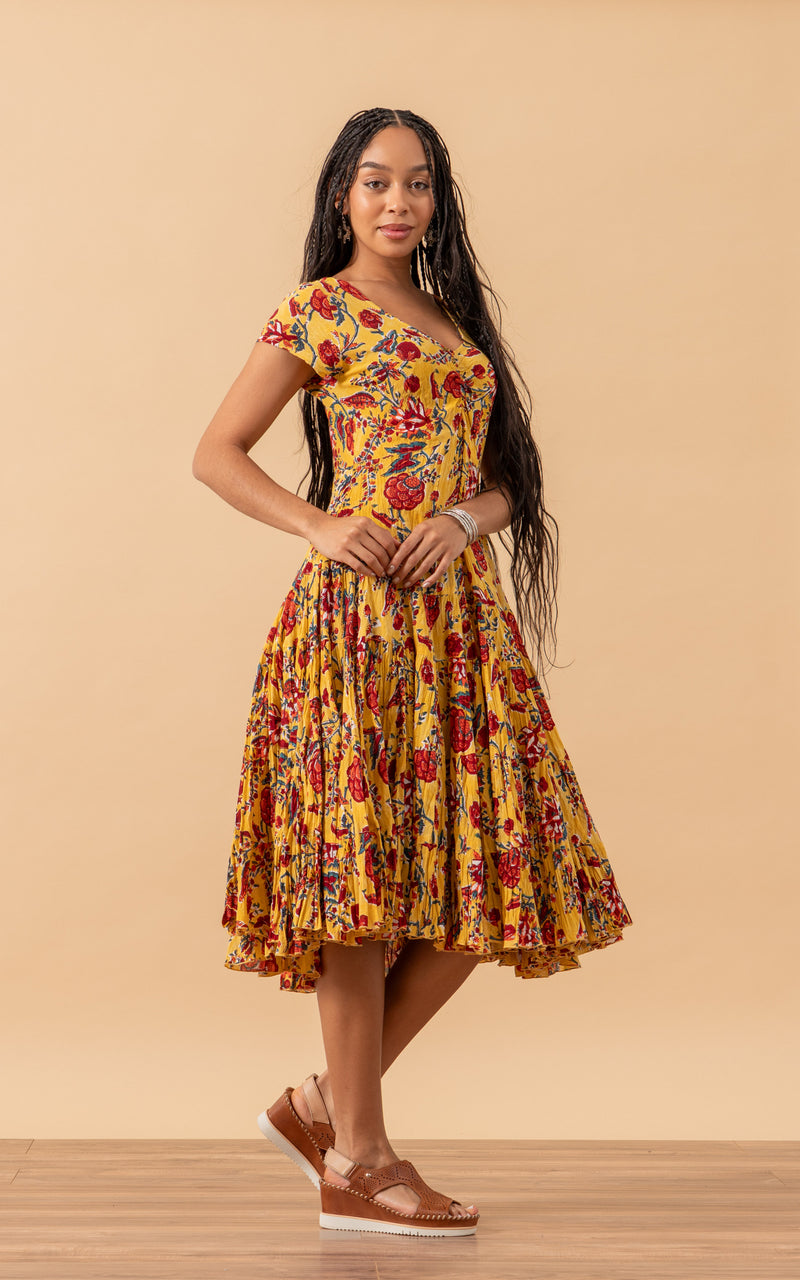 Paloma Dress, Long, Cap Sleeve, Marisol