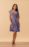 Paloma Dress, Short, Cap Sleeve, Violette