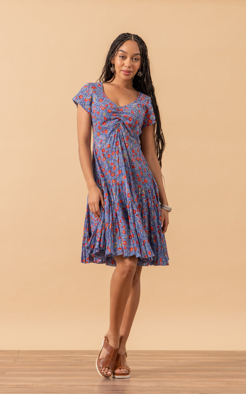 Paloma Dress, Short, Cap Sleeve, Violette