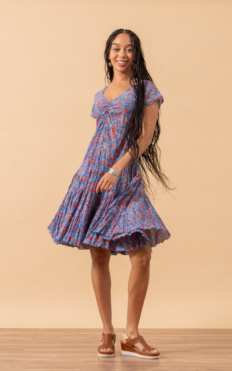 Paloma Dress, Short, Cap Sleeve, Violette