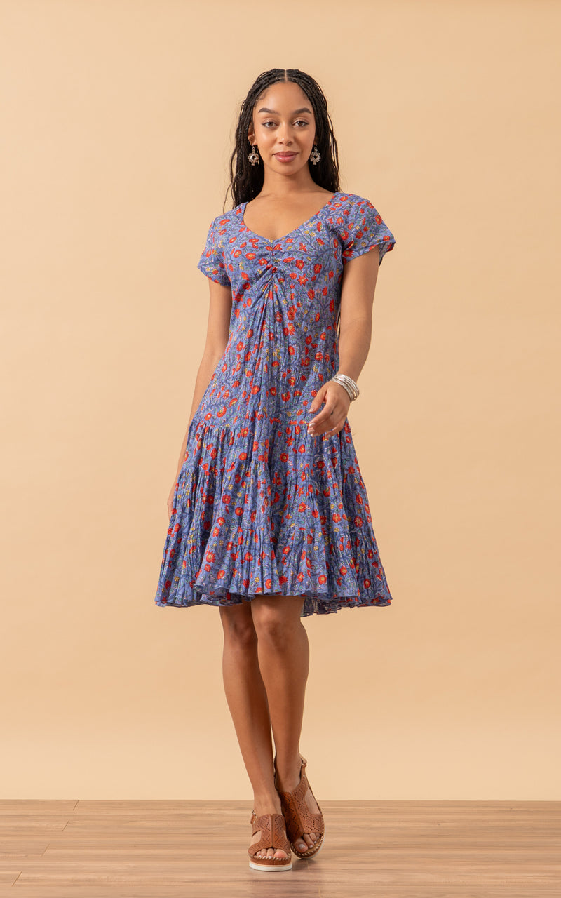 Paloma Dress, Short, Cap Sleeve, Violette
