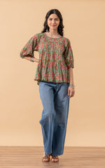 Puebla Blouse, 3/4 Sleeve, Jada