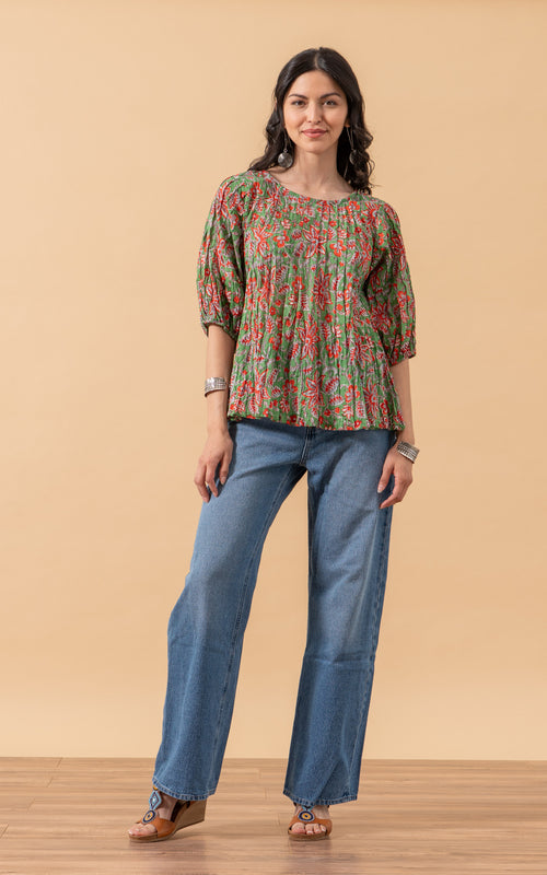 Puebla Blouse, 3/4 Sleeve, Jada
