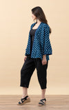 Flow Kimono, 3/4 Sleeve, Indigo Diamond