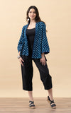 Flow Kimono, 3/4 Sleeve, Indigo Diamond