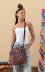 Hill Tribe Crossbody, Dark Taupe