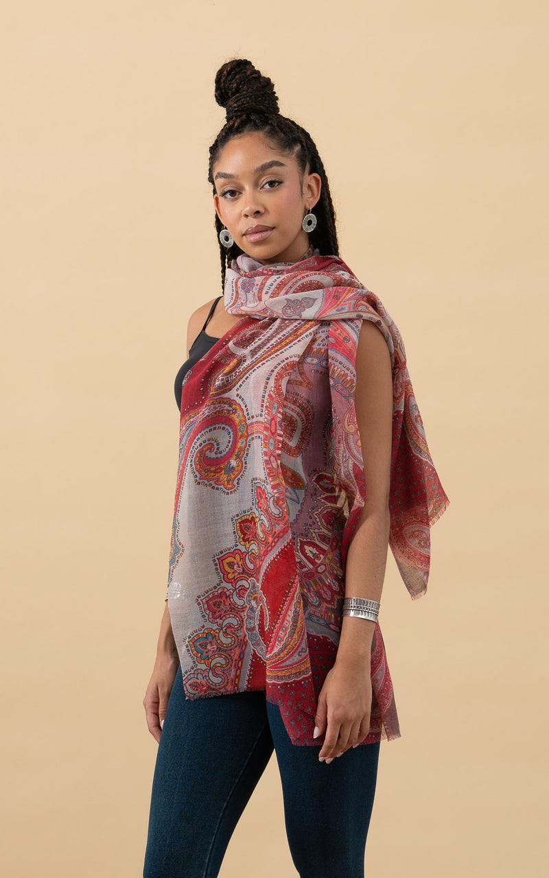 Silk Wool Shawl, Amor