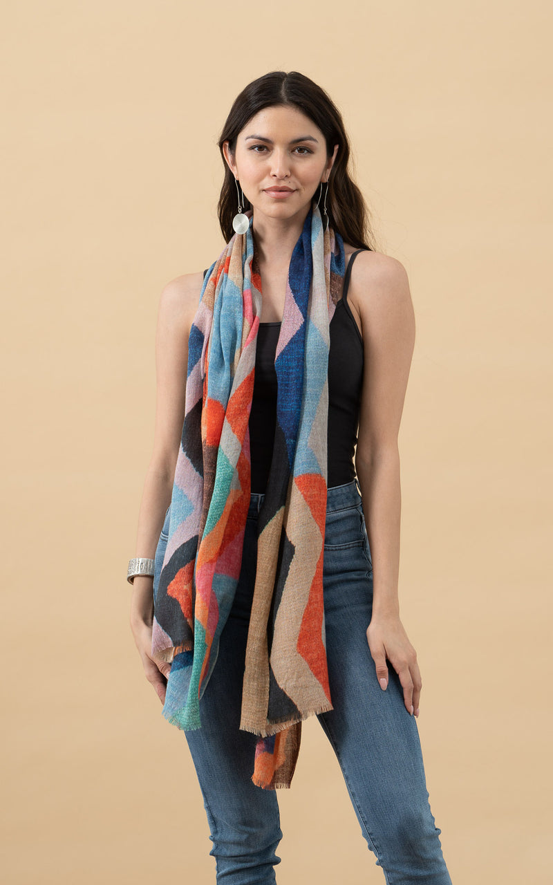 Silk Wool Shawl, Zag