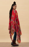 Silk Wool Shawl, Large, Red Dazzle