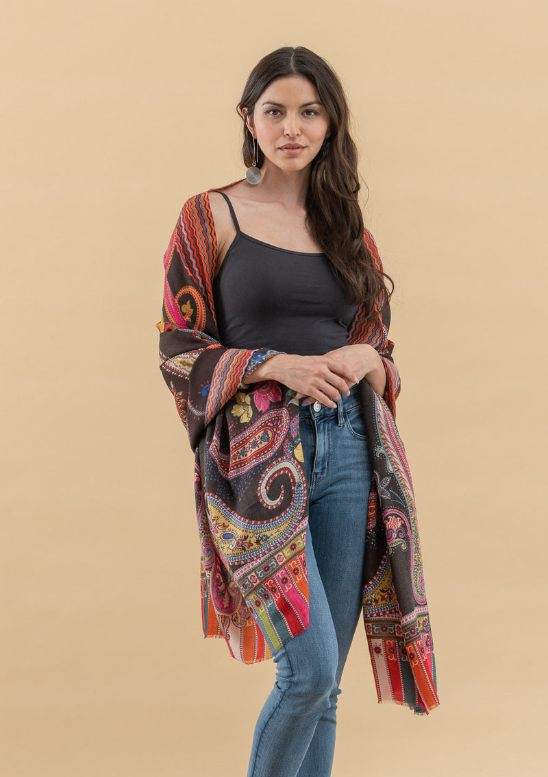 Silk Wool Shawl, Large Size