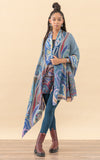 Silk Wool Shawl, Large, Paisley All Over
