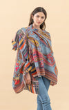 Silk Wool Shawl, Large, Chambray Dazzle