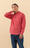Men's Zion Shirt, Long Sleeve, Scarlet Calico