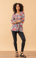 Camila Blouse, 3/4 Sleeve, Garden Floral