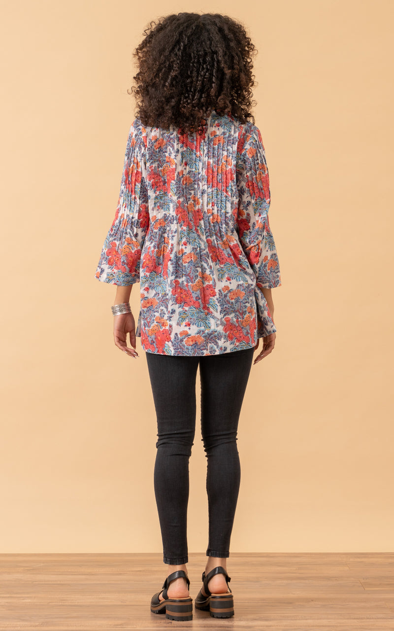 Camila Blouse, 3/4 Sleeve, Garden Floral