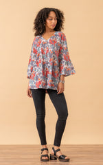 Camila Blouse, 3/4 Sleeve, Garden Floral