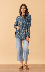 Everyday Shirt, Long Sleeve, Indigo Lily