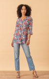 Violeta Blouse, 3/4 Sleeve, Garden Floral