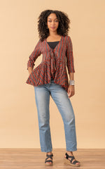 Maya Shrug, 3/4 Sleeve, Taos Stripe