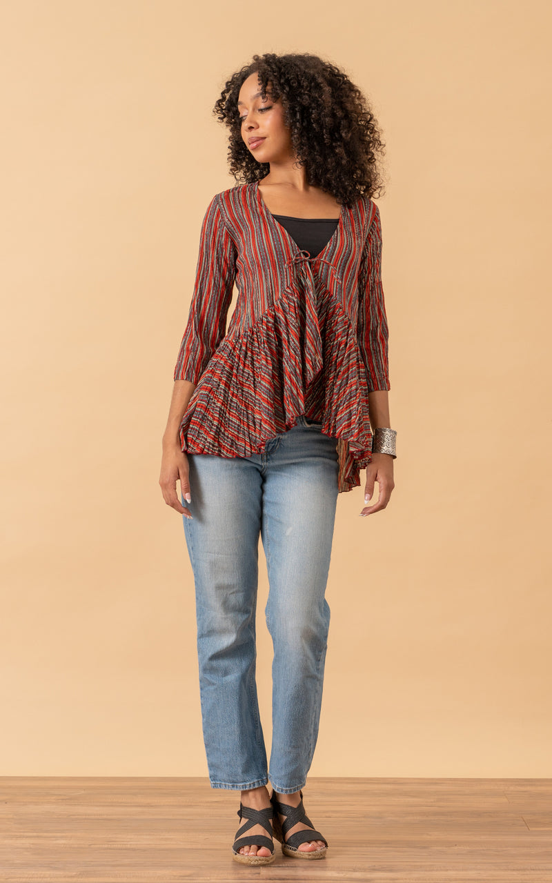 Maya Shrug, 3/4 Sleeve, Taos Stripe