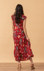 Sedona Dress, long, Cap Sleeve, Bombay Red