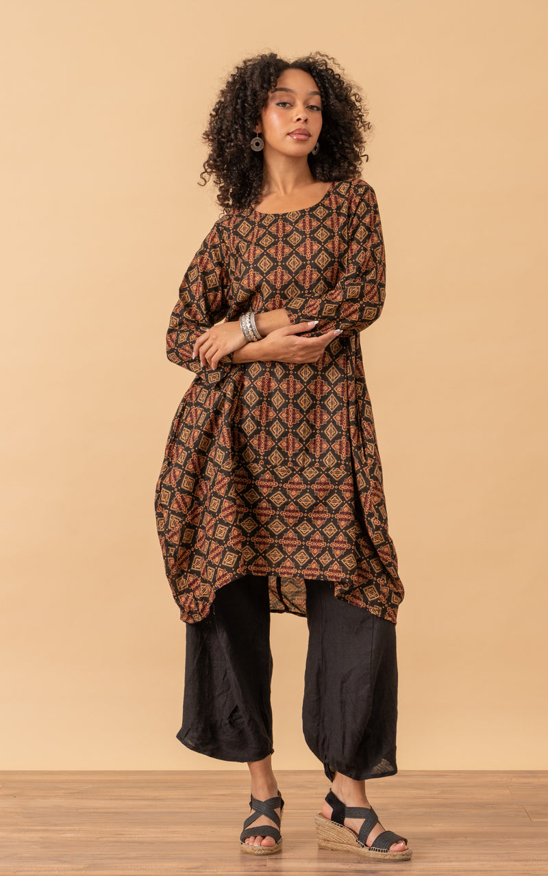 Bubble Tunic, 3/4 Sleeve, Zia