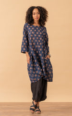 Bubble Tunic, 3/4 Sleeve, Jolie Indigo