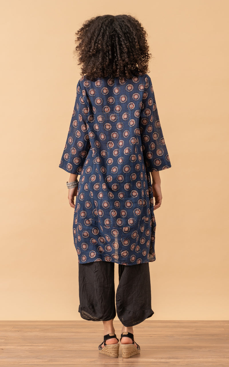 Bubble Tunic, 3/4 Sleeve, Jolie Indigo